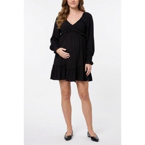 black satin wrap mini dress Flared Smocked Mini Dress – Cotton Candy LA main image 0