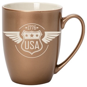 100 North United States of America 10 Ounce Bronze Metallic Finish, Comfortably Fits Your Hands, New Bone China Coffee Tea Cup Mug, USA 1776 - 1 of 1
