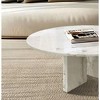 NicBex Natural Marble Small Coffee Table, Genuine Marble Round End Table, Stone Side Table for Living Room,17.7" Nightstand with Semi-Polished Surface - 2 of 4