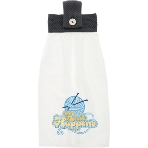 Pavilion Gift Company - Knit Happens - 100% Cotton Tea Towel - Kitchen Textiles - 1 of 4