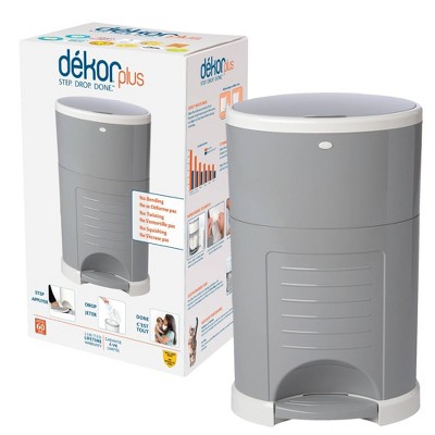 Dekor Plus Hands-Free Diaper Pail - Gray