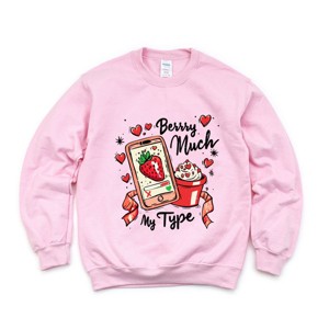 Berry Much My Type Strawberry - Women's Graphic Sweatshirt - 1 of 4