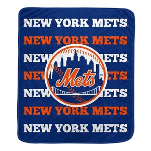 MLB New York Mets Repeat Refresh Ultra Soft Blanket - 1 of 3