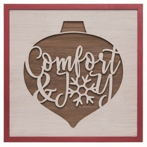 Transpac Wood Multicolored Christmas Laser Cut Decor - 1 of 2