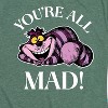 Women's - Alice In Wonderland - Cheshire Cat You're All Mad Short Sleeve Graphic T-Shirt - 2 of 4