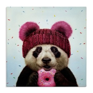 Stupell Industries Happy Panda Bear with Donut, 17" x 17" - 1 of 4