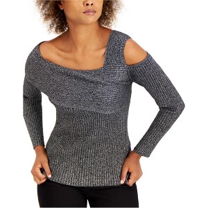 I.N.C International Concepts Womens Shimmer Pullover Sweater, Metallic, Small - 1 of 1