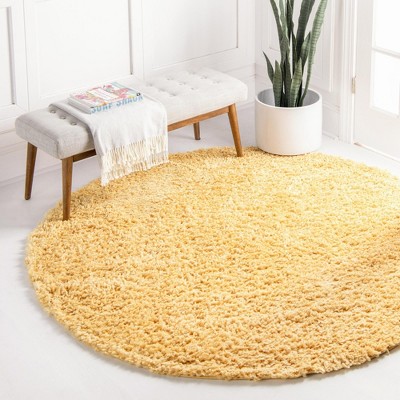 Unique Loom 6' 0 X 6' 0 Davos Shag Sun Yellow Area Rug : Target