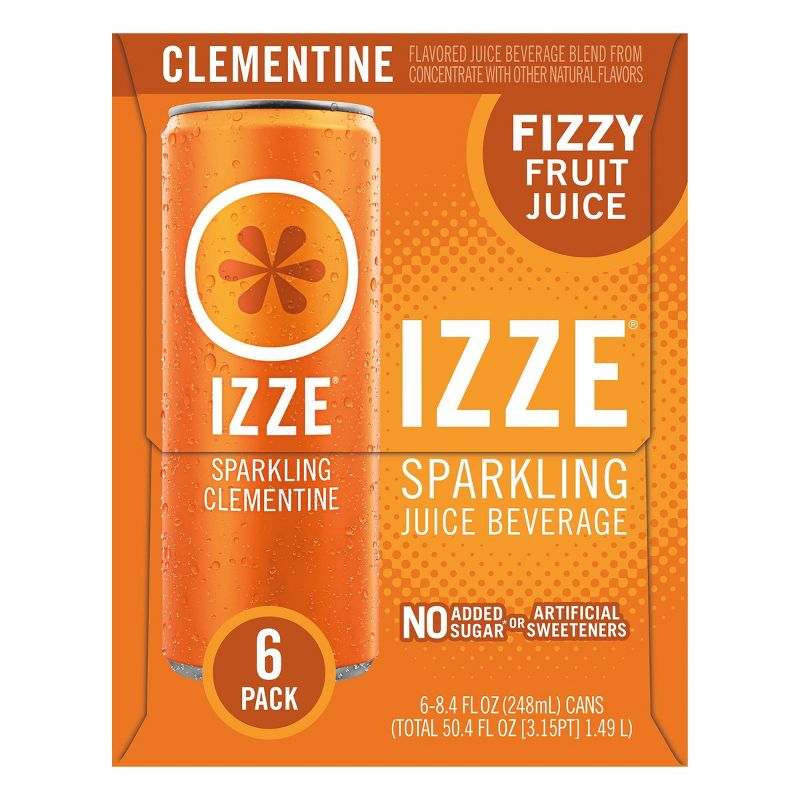 IZZE Clementine Sparkling Juice - 6pk/8.4 fl oz Cans, 3 of 5