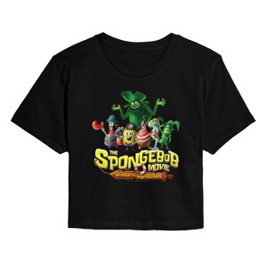 Women's - Spongebob Squarepants - Spongebob: The Search For Squarepants Logo Cropped Graphic T-Shirt - 1 of 4