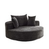 55'' Chenille Foam Modern Single Sleeper Chair with 360¡ã Swivel and Backrest Pillow for Living Room and Bedroom - 3 of 4