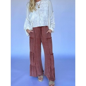 Women's Wide Leg Tiered Pants - mittoshop - 1 of 4
