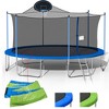 VisioGear Trampoline with Safety Enclosure Net, Trampoline with Basketball Hoop, Blue, 189"*189"*121.2" - 3 of 4