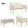 Lycvki 4-Piece Rope Patio Conversation Set with Glass Table and Cushion - 4 of 4