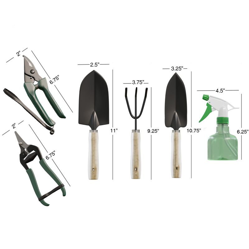 Nature Spring Gardening Tools With 7-Pocket Canvas Tote - Set of 8, 2 of 6