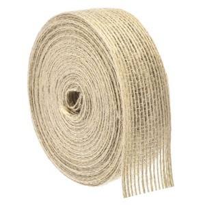Unique Bargains Burlap Wired Soft Decorative Ribbon Trims for Gift Wrapping - 1 of 4