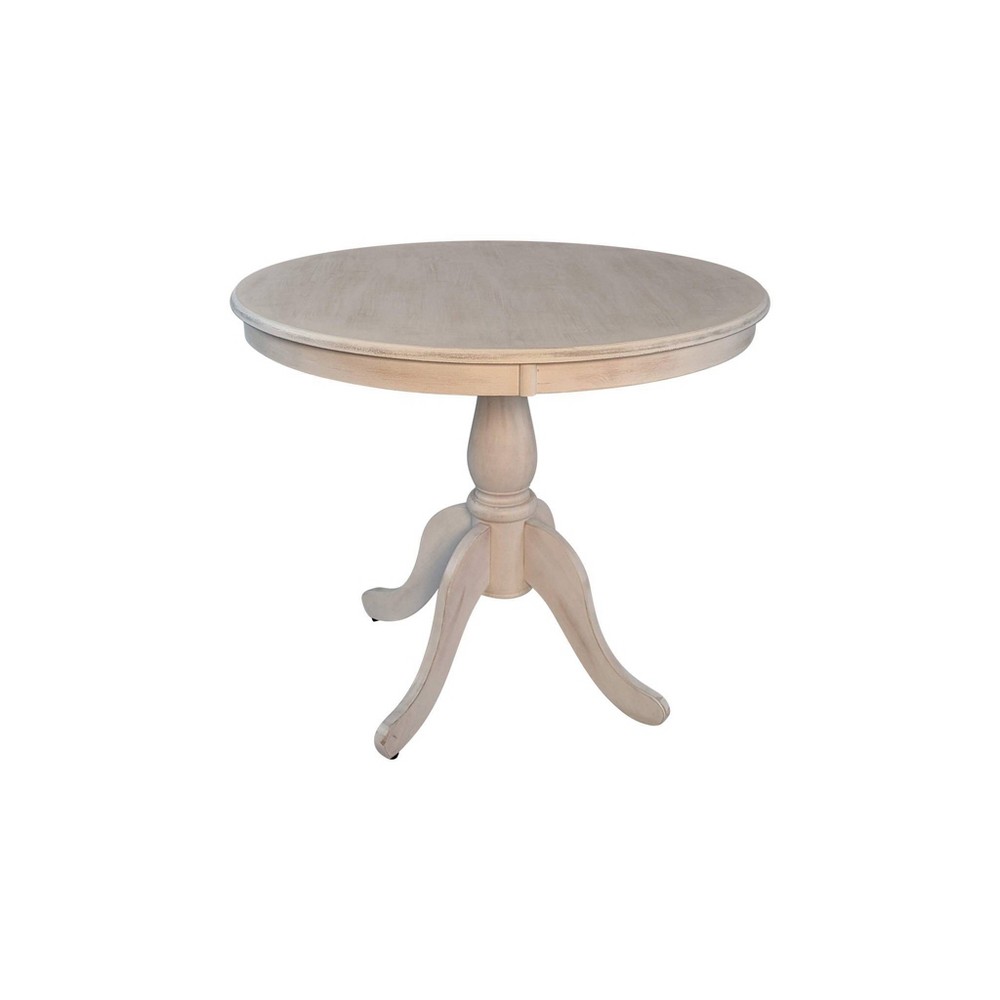 Photos - Dining Table 36" Salem Round Pedestal  White Wash - Carolina Chair & Table