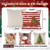 Christmas Decorations Pillow Covers 18x18 Set of 4, Red White Buffalo Plaid Cushion Cases with Snowman - 2 of 4