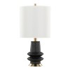 LumiSource (Set of 2) Lloyd 26" Contemporary Table Lamps Sanded Matte Black Polyresin, Modern Brass and White Linen Shade - 2 of 4