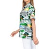 LA LEELA Women's Beach Hawaiian Short Sleeve Blouse Shirt M Island View Grey - 3 of 4