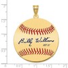 Black Bow Jewelry 14K Gold Plated Billy Williams Signature LG Enamel Baseball Pendant - 4 of 4