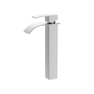 ChicFurnit Bathroom Sink Faucet Single Handle CUPC Certified Lark Design for Modern Bathrooms, Silver and Gray, 17"*14"*18" - 1 of 4