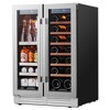 Ca'Lefort 24" dual-zone wine/beverage fridge, holds 60 cans/20 bottles, glass door, 3 LED lights, adjustable shelves, 4.1 cu.ft - 2 of 4