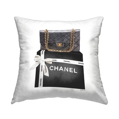 Stupell Industries Chic Quilted Purse Black Glam Fashion Brand, 18 x 18
