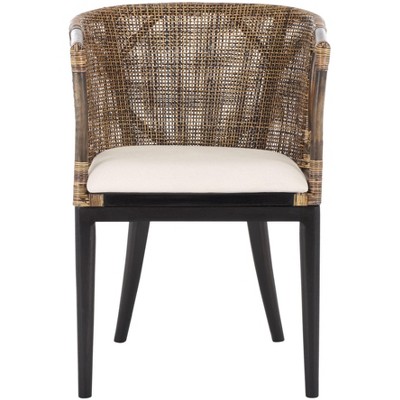 Beningo Arm Chair - SEA4001A - Brown/White - Safavieh