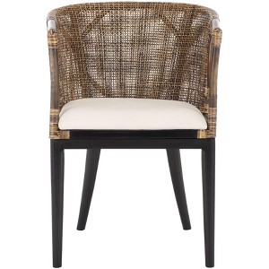 Beningo Arm Chair - SEA4001A - Brown/White - Safavieh - 1 of 4