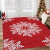 Coolmee Christmas Snowflakes Living Room Rug Non Slip Low Pile Washable Carpet for Bedroom Office Hallway Outdoor Rug Blue - 2 of 4