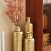 AZL1 Life Concept Decorative Vase 3 Piece Metal Geometric Cylinder Embossed Pattern for Gift Wedding Home Floral Display, Gold, 20.87"*7.87"*35.83" - 4 of 4