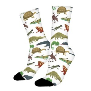 Dinosaur Animal Women Printed Crew Socks Funny Funky Socks Soft Polyester Novelty Gifts for Artists Men - 1 of 1