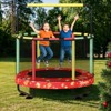 Hooseng 55" 7-in-1 Round Trampoline for Kids with Safety Enclosure Net, Indoor & Outdoor Toddler Trampoline with Adjustable Gymnastics Bar & Toys - 3 of 4