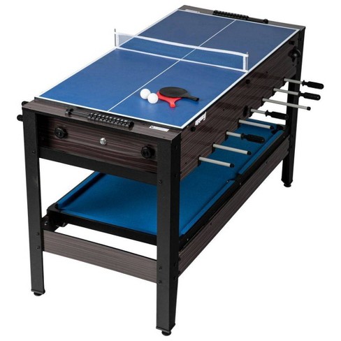 Sunnydaze 10-in-1 Game Table - Combination Multi-Game Table with Billiards,  Push Hockey, Foosball, Ping Pong, and More - 49.5-Inch - Classic Wood