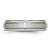 Chisel Titanium Brushed and Polished 6mm Grooved Edge Band Ring - 3 of 4
