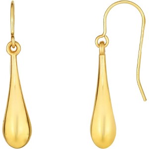 10k Yellow Gold 28mm Teardrop Earrings - 1 of 3
