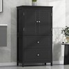 TOBILI Bathroom Storage Cabinet, Cabinet with Two Doors and Drawers, Adjustable Shelf, MDF Board - 2 of 4