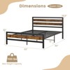 Infans Queen Industrial Metal Platform Bed Frame Rustic Headboard Mattress Foundation - 2 of 4