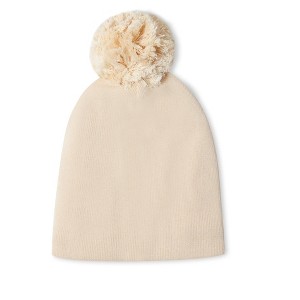 Stellou & Friends 100% Cotton Hat with Fleece Lining Beanie with Pom Pom for  Kids Boys and Girls - Beige - 1 of 3