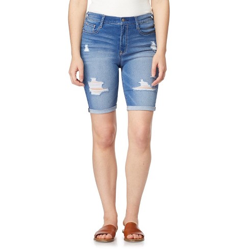 Wallflower Women's Irresistible Denim Shorts High-rise Insta Soft Juniors  (available In Plus Size) : Target