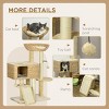 TopComfy Pet Tower Indoor Cat Tree Tower Scratching Posts Easy Climb Ramp Warm Condo Toy Balls Comfortable Bed for Cats, Beige, 23.5"*15.75"*38.5" - 3 of 4