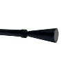 Versailles Sculpted Cone Finial Steel Heavy Duty Curtain Rod Set for Windows Black - 3 of 4