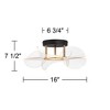 Possini Euro Design Etherea 16" Modern Organic Semi Flush-Mount Ceiling Light Fixture Kitchen Foyer Hallway Flower Unique LED Black Gold Finish - 4 of 4