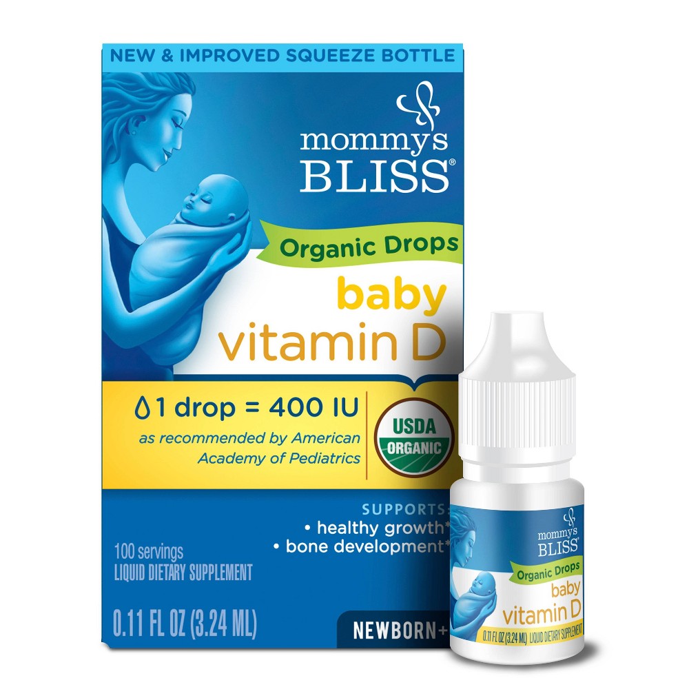 Mommy's Bliss Vitamin D, Organic Drops, Newborn +, 0.11 fl oz (3.24 ml)