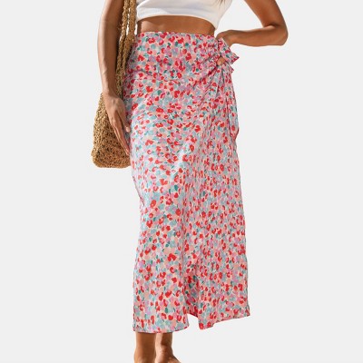 Women's Floral Print Beach Skirt with Tie Detail - Cupshe