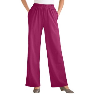 Woman Within Plus Size 7-Day Knit Wide-Leg Pant - 1 of 4