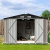 Aoxun 10 x 8 FT Metal Storage Shed with Lockable Door for Garden, Backyard and Lawn (73 sq. ft.), Brown - 2 of 4