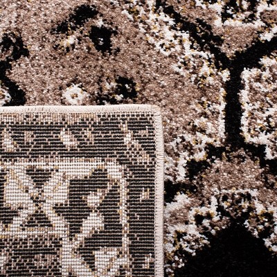 Antique Patina Black Square Synthetic Area Rug - 6'7"