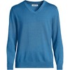 Lands' End Men's Fine Gauge Cotton V Neck Sweater - 3 of 4
